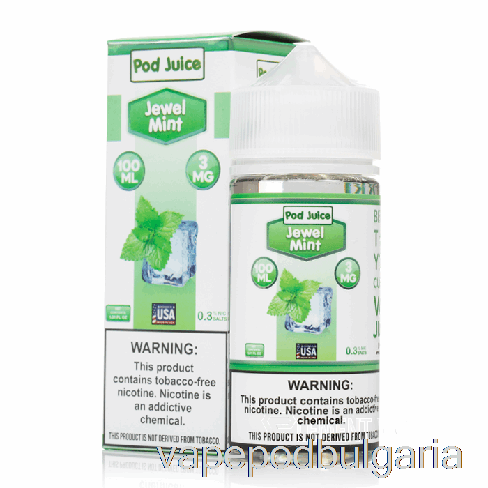 Vape Течности Jewel Mint - Pod Juice - 100ml 3mg